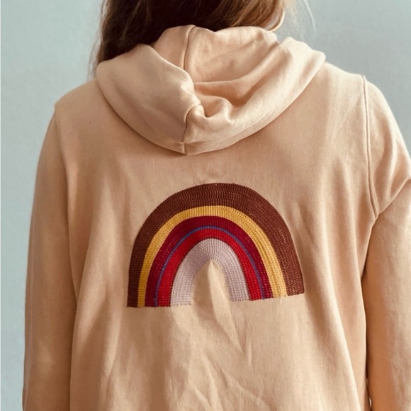 Miles by Madewell Rainbow embroidered full Zip Hoodie size large - Picture 1 of 5